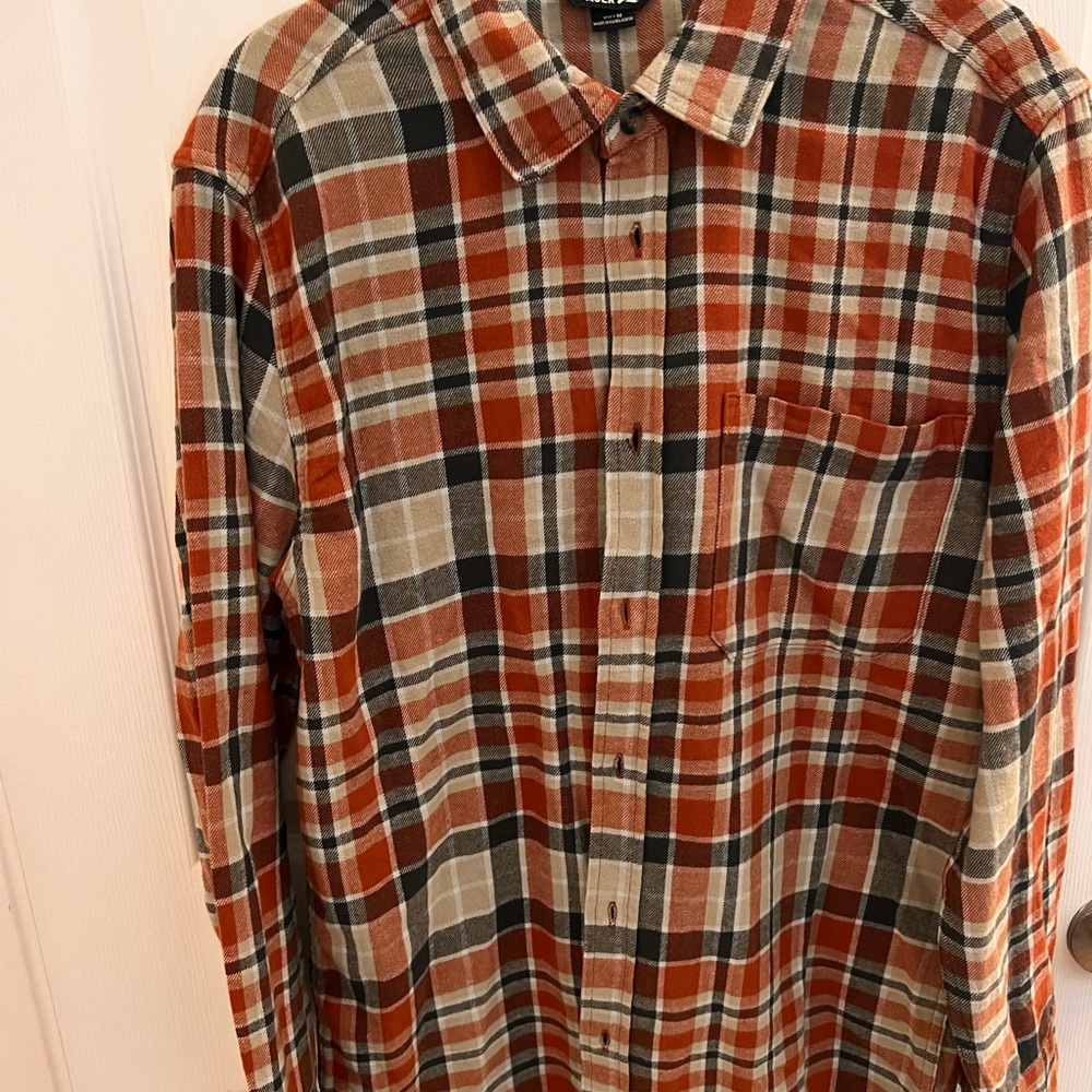 Eddie Bauer Shirt Adult L Plaid Flannel Button Up 100% Cotton Mens EUC - Picture 1 of 6